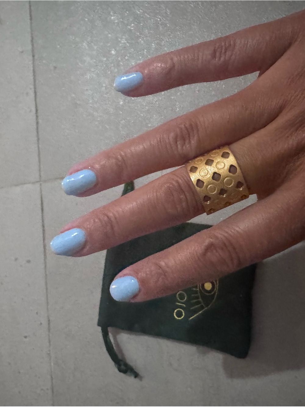 Ojo Limon Gold Open Band Ring. From Colombia 24